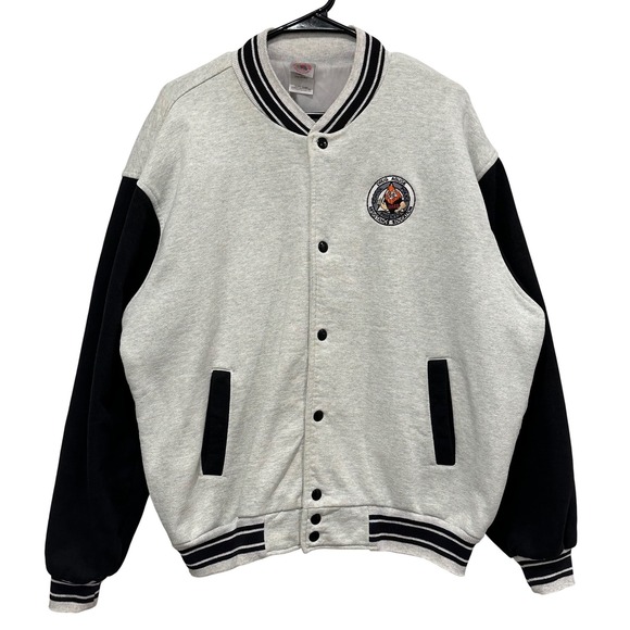 Fruit of the Loom Other - Vintage Fruit of the Loom D.A.R.E. Varsity Jacket Mens XL Grey Black Supercotton